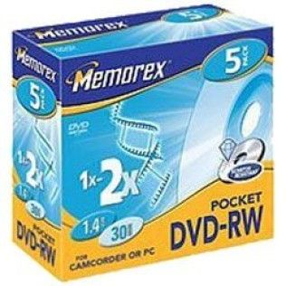 Memorex DVD-RW 1.4 Go - 2x (Boite CD x5)