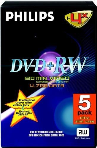 Philips DVD+RW 4.7 Go - 4x (Boite DVD x5)