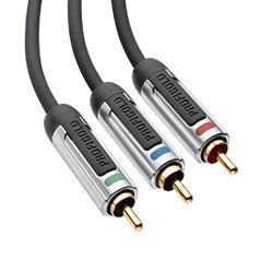 Profigold PROV3301 - Cordon YUV 3x RCA Mâle/Mâle - Connecteurs plaqués Or - 1m