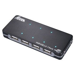 Heden HUBUSB7PCA Hub USB 7 ports (Noir Aluminium)