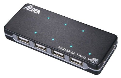 Heden HUBUSB7PCA Hub USB 7 ports (Noir Aluminium)