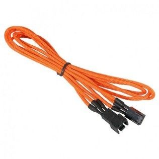 BitFenix Alchemy - Extension d'alimentation gainée pour ventilateur 3 pins - 60 cm (Orange)