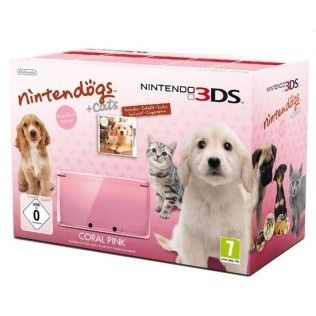 Nintendo 3DS (Rose Corail) + Nintendogs & Cats