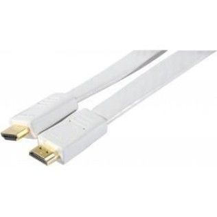 Cable HDMI 1.4 Plat - 1.8m (Blanc)