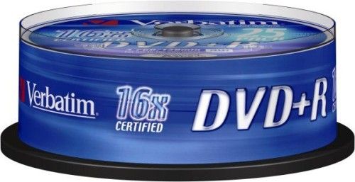 Verbatim DVD+R 4.7 Go - 16x (Spindle x25)