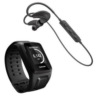 TomTom Spark Cardio + Music Bracelet Large Noir + Casque Bluetooth