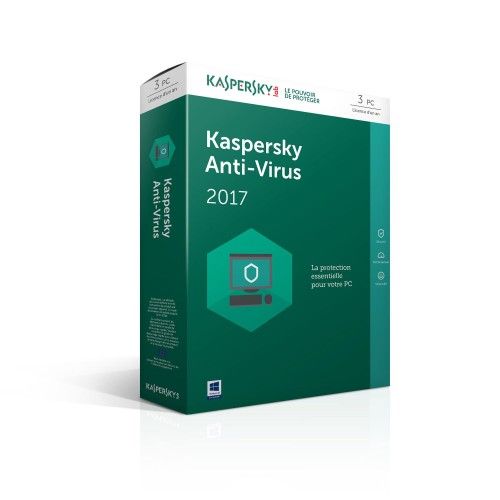 Kaspersky Anti-Virus 2017 - Licence 1 an 3 postes