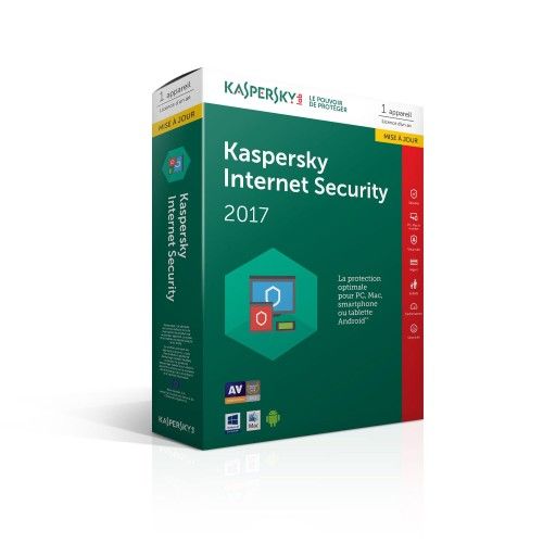 Kaspersky Internet Security 2017 - Mise à jour - Licence 1 poste 1 an