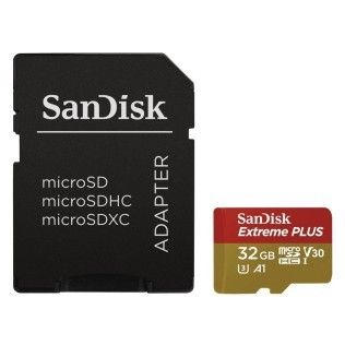 SanDisk Extreme Plus microSDHC UHS-I U3 V30 A1 32 Go + Adaptateur SD