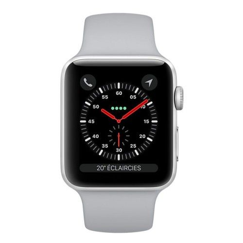 Apple Watch Series 3 GPS Aluminium Argent Sport Nuage 38 mm