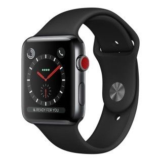 Apple Watch Series 3 GPS + Cellular Acier Noir Sport Noir 38 mm