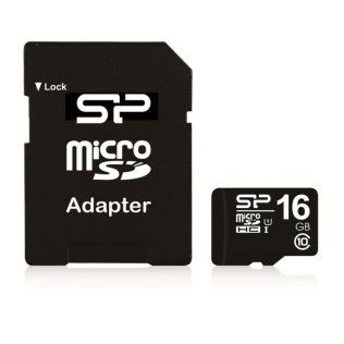 Silicon Power microSDHC 16Go CL10 + Adaptateur SDHC