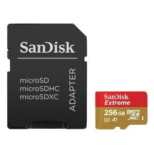 SanDisk Extreme microSDXC UHS-I U3 256 Go + Adaptateur SD