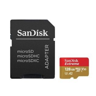 SanDisk Extreme microSDXC UHS-I U3 V30 128 Go + Adaptateur SD