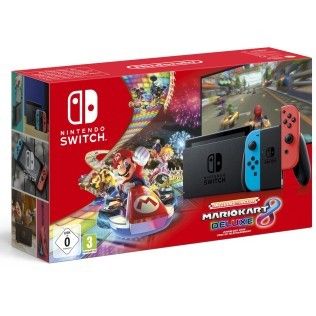 Nintendo Switch v2 + Joy-Con droit et gauche (gris) + Mario Kart 8 Deluxe