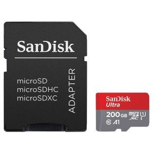 SanDisk Ultra microSD UHS-I U1 200 Go + Adaptateur SD