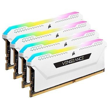 Corsair Vengeance RGB PRO SL Series 32 Go (4x8Go) DDR4 3200 MHz CL16 - Blanc