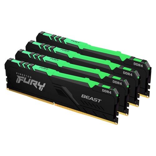 Kingston FURY Beast RGB 64 Go (4x16Go) DDR4 2666 MHz CL16 - KF426C16BB1AK4/64