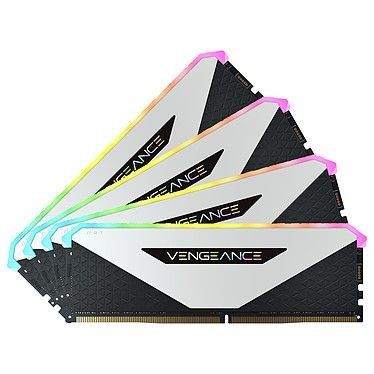 Corsair Vengeance RGB RT 32 Go (4x8Go) DDR4 3200 MHz CL16 - Blanc