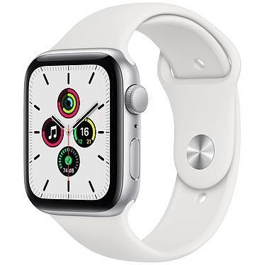 Apple Watch SE GPS Silver Aluminium Bracelet Sport White 44 mm