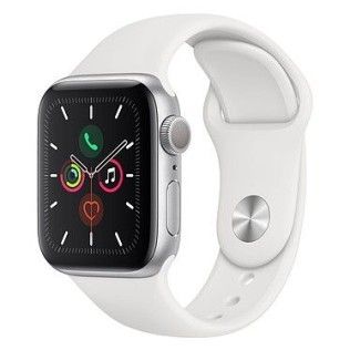 Apple Watch Series 5 GPS Aluminium Argent Bracelet Sport Blanc 40 mm