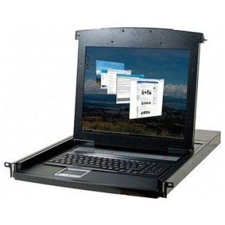 Dexlan console rackable double rail 1U pour serveur - écran TFT 17" - câble VGA-USB/PS2 fourni - cla