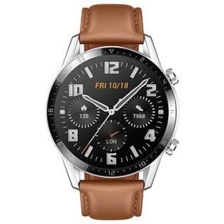 Huawei Watch GT 2 (46 mm / Cuir / Marron)