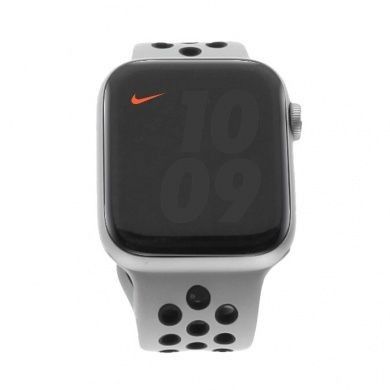 Apple Watch Series 6 Nike - boîtier en aluminium argent 44mm - bracelet sport platinium/noir (GPS+Cellular)