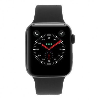 Apple Watch Series 4 - boîtier en aluminium gris 44mm - bracelet sport noir (GPS+Cellular)