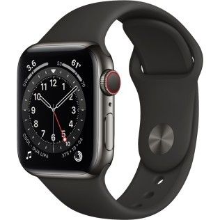 Apple Watch Series 6 GPS Cellular Stainless steel Graphite Sport Band Black 40 mm