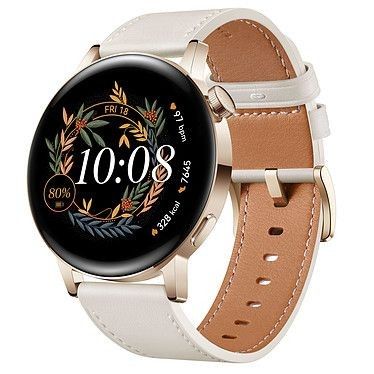 Huawei Watch GT 3 Classic (42 mm / Cuir / Blanc)